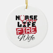 ナースライフ妻ファイヤーファイターファイター配偶者 セラミックオーナメント (正面)