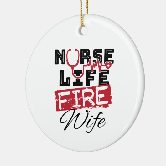 ナースライフ妻ファイヤーファイターファイター配偶者 セラミックオーナメント (左)