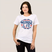 ナースライフ レトロ バッジ 看護師の日 Tシャツ (正面全面)