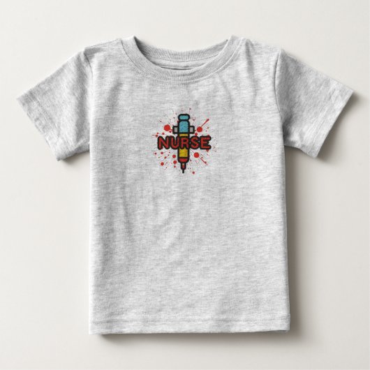 ナースライフ:毎日気に注入 ベビーTシャツ (正面)