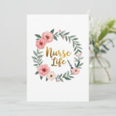 ナースライフ – 水彩フローラ医療テーマ シーズンカード (スタンド正面)