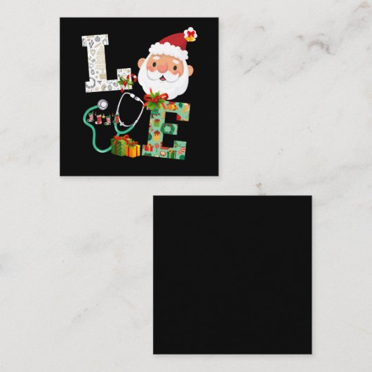 ナースラブクリスマスサンタクリスマス スクエア名刺 (正面/裏面)
