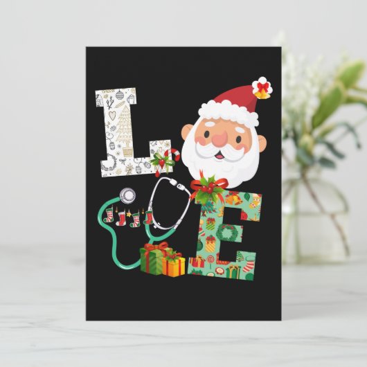 ナースラブクリスマスサンタ祝クリスマス シーズンカード (スタンド正面)