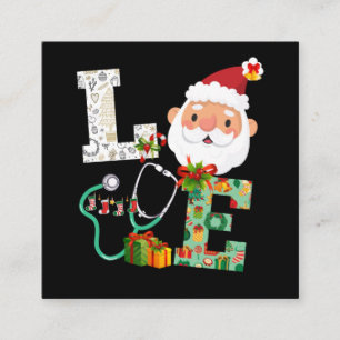 ナースラブクリスマスサンタ祝クリスマス スクエア名刺