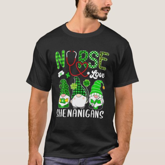ナースラブシェナニおもしろいガン格言St patricksダ Tシャツ (正面)
