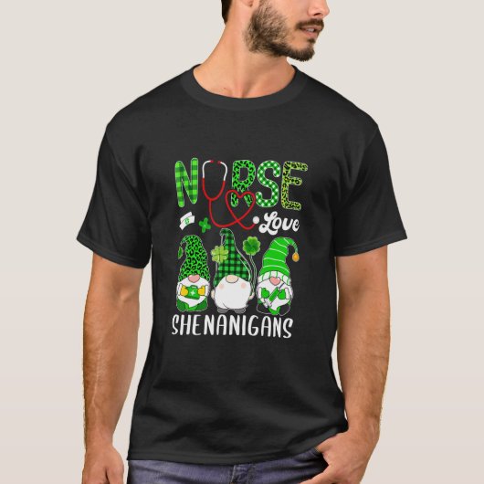ナースラブシェナニおもしろいガン格言St patricksダ Tシャツ (正面)