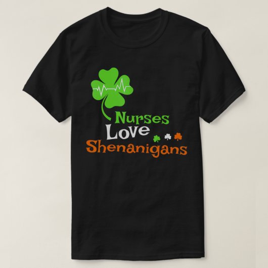 ナースラブシェナニおもしろいガンSt patricks dayニュース Tシャツ (デザイン正面)