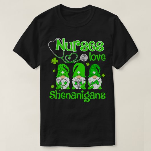 ナースラブシェナニガングノームナースSt patricksダ Tシャツ (デザイン正面)