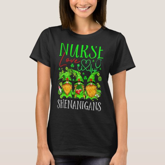 ナースラブシェナニガン格言ナースSt patricks Tシャツ (正面)