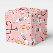 ナースラブプリントピンク背景 フェイバーボックス (正面サイド)