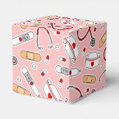 ナースラブプリントピンク背景 フェイバーボックス (裏面サイド)