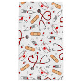 ナースラブプリント白の背景 スモールペーパーバッグ (裏面)