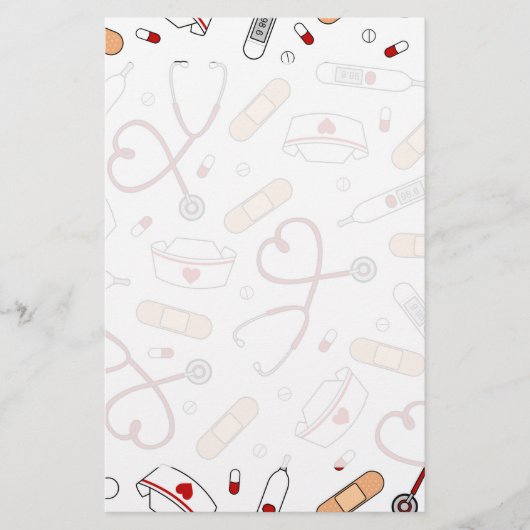 ナースラブプリント白地 便箋 (正面)