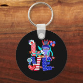ナースラブ7月アメリカ国旗のメモリアルデー4日 キーホルダー (正面)