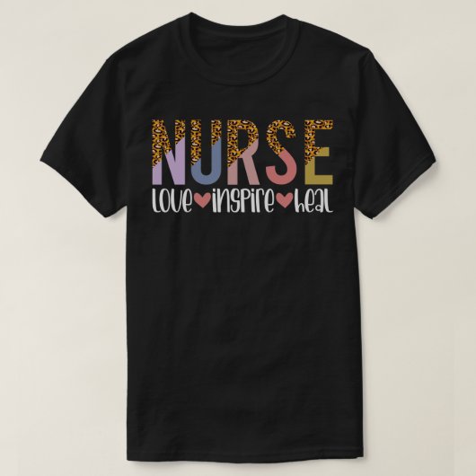ナースラヴインスパイアヒールヒョウ印刷ギフト Tシャツ (デザイン正面)