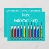 ナースリタイアメントパーティの招待状シリンゲスデザイン 招待状 (正面/裏面)