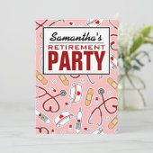 ナースリタイアメントパーティーピンク 招待状 (スタンド正面)