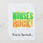 ナースロック、オレンジ、グリーンおもしろい 招待状 (正面/裏面)