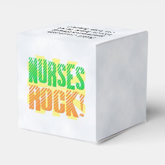 ナースロック、オレンジ/緑のおもしろいナース フェイバーボックス (裏面サイド)