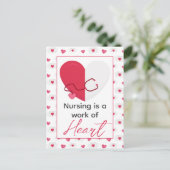 ナースヴァレンティーンズメディカルモダンピンクハート看護 シーズンポストカード (スタンド正面)