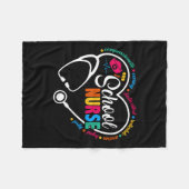 ナースヴィンテージラブハートナースライフ フリースブランケット (正面(横))