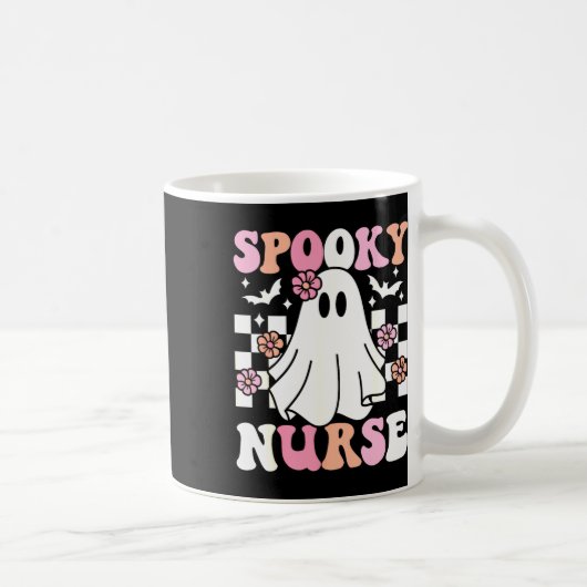 ナース不気味ハロウィーン幽霊衣装レトログルーヴィ コーヒーマグカップ (右)