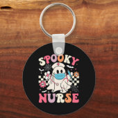 ナース不気味幽霊ハロウィーンかわいいグルーヴィー看護H キーホルダー (正面)