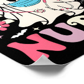 ナース不気味幽霊ハロウィーンかわいいグルーヴィー看護H ポスター (角)