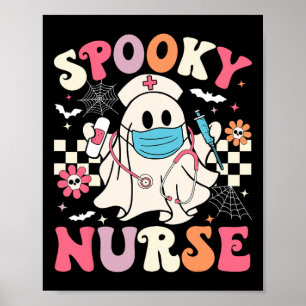 ナース不気味幽霊ハロウィーンかわいいグルーヴィー看護H ポスター