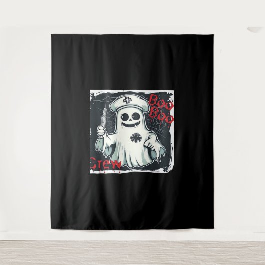 ナース不気味幽霊幽霊のよく出るクルーGhostly N タペストリー (正面)