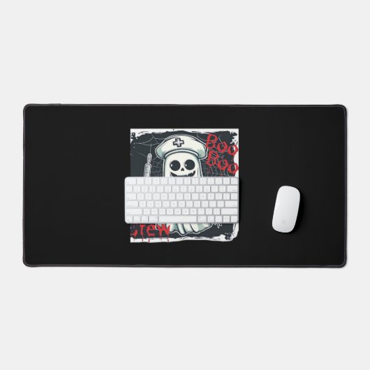 ナース不気味幽霊幽霊のよく出るクルーGhostly N デスクマット (キーボード&マウス)
