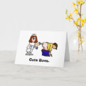 ナース与えのお尻誕生日カードでの撮影 カード (黄色い花)