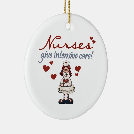 ナース与えのTシャツとギフト セラミックオーナメント (右)