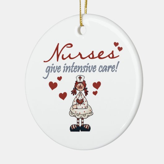 ナース与えのTシャツとギフト セラミックオーナメント (左)