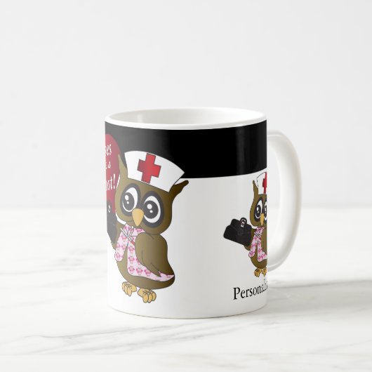 ナース与えフー!ナースフクロウ コーヒーマグカップ (正面右)