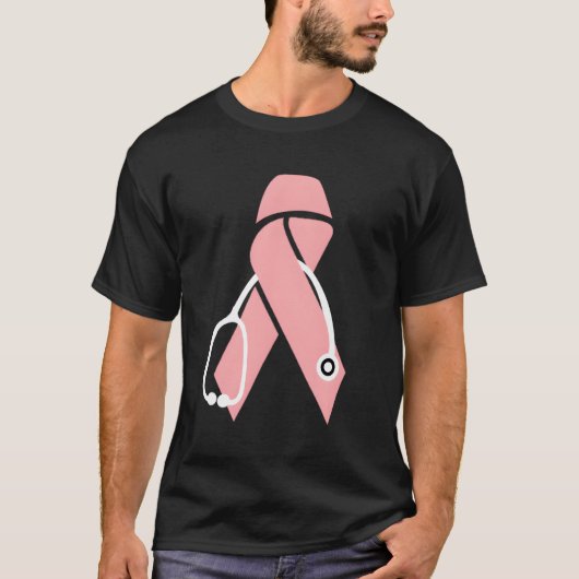ナース乳がん認識度医師聴診器K Tシャツ (正面)