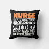 ナース介護で物事を作ろうとしているおもしろい諺 クッション (裏面)