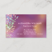 ナース介護エレガントグリッターメディカルパープル 名刺 (裏面)