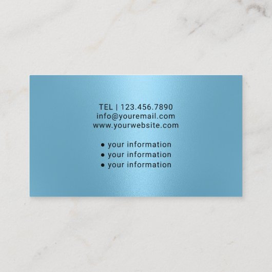 ナース介護モダングリッターライトブルー医療 名刺 (裏面)