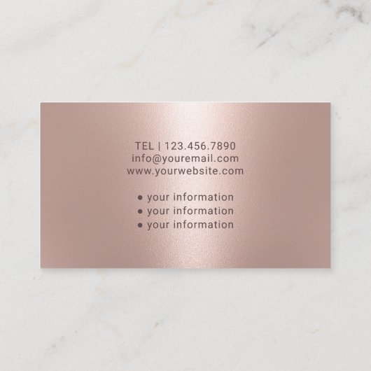 ナース介護モダンバラ金ゴールド医療気に 名刺 (裏面)