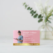 ナース介護モダンバラ金ゴールド医療 名刺 (スタンド正面)