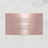 ナース介護モダン赤面バラ金ゴールド医療 名刺 (裏面)