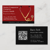 ナース介護モダン金グリッター医療 名刺 (正面/裏面)