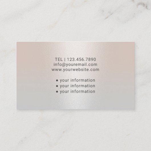 ナース介護モダン銀プロフェッショナル医療 名刺 (裏面)