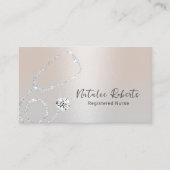 ナース介護モダン銀プロフェッショナル医療 名刺 (正面)