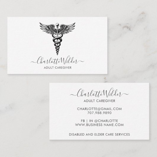 ナース介護者カドゥセウス 名刺 (正面/裏面)