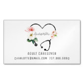 ナース介護者フローラ聴診器のプロモーション マグネット名刺 (正面)