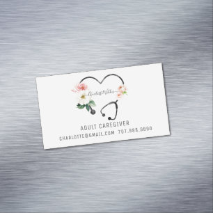 ナース介護者フローラ聴診器のプロモーション マグネット名刺