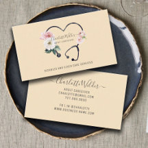 ナース介護者フローラ聴診器名刺