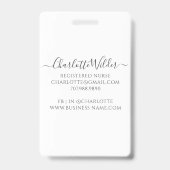 ナース介護者フローラ聴診器 バッジ (Back)